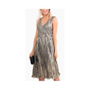 Ark & Co • Metallic Pleated Dress